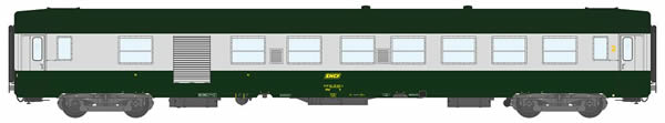 REE Modeles VB-100.1 - French SNCF Coach UIC B5D Green 302 / ALU, Yellow Logo Era IV